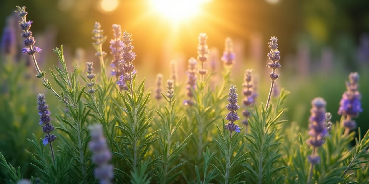 Lush herbal garden background